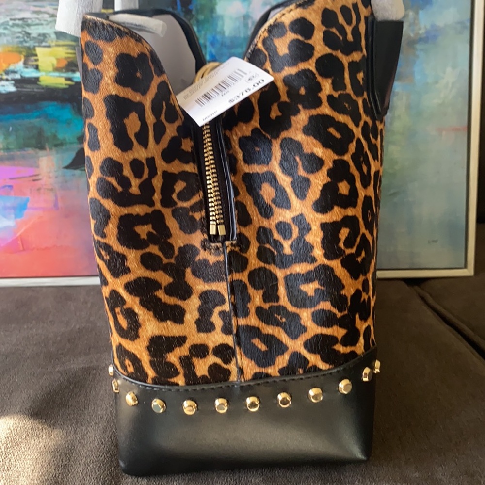 Michael Kors Mercer Gallery Leopard Calf Hair Satchel - Picture 12 of 12